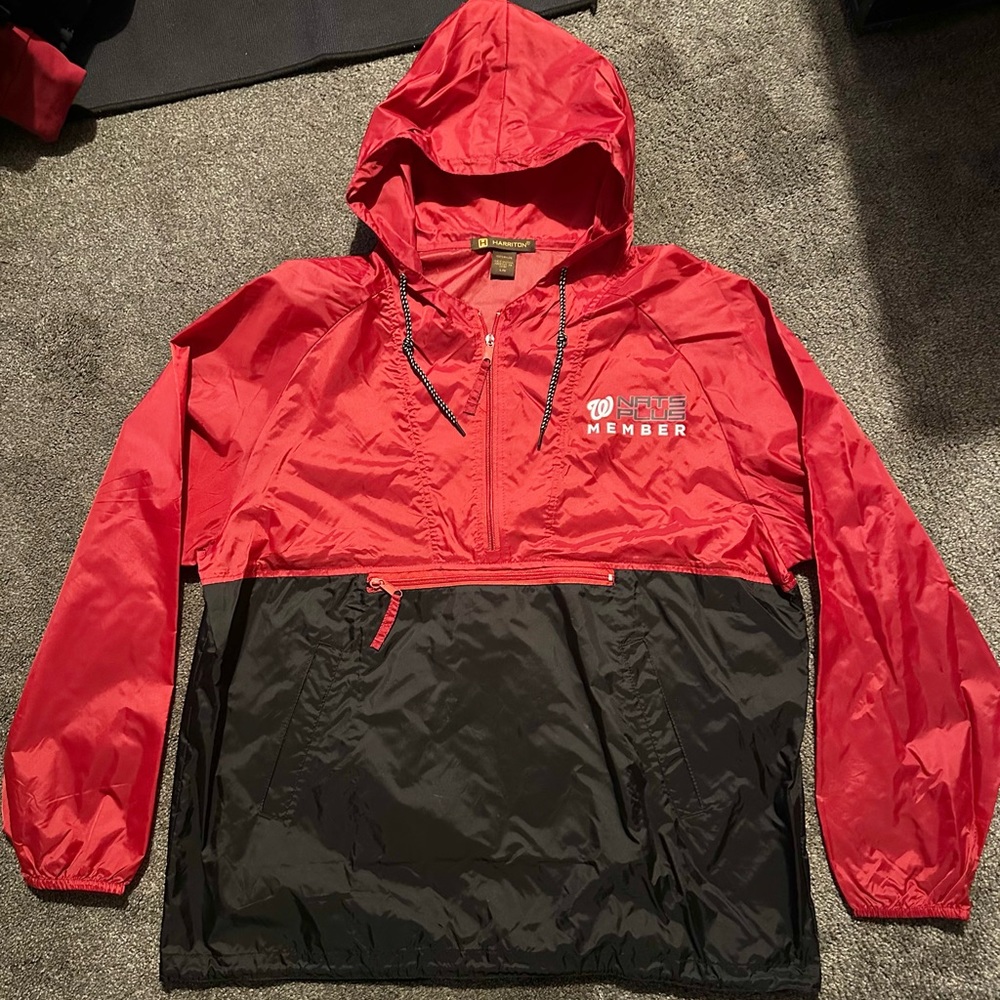 LIKE NEW Red/Black Washington Nationals 1/4 Zip Wind Breaker